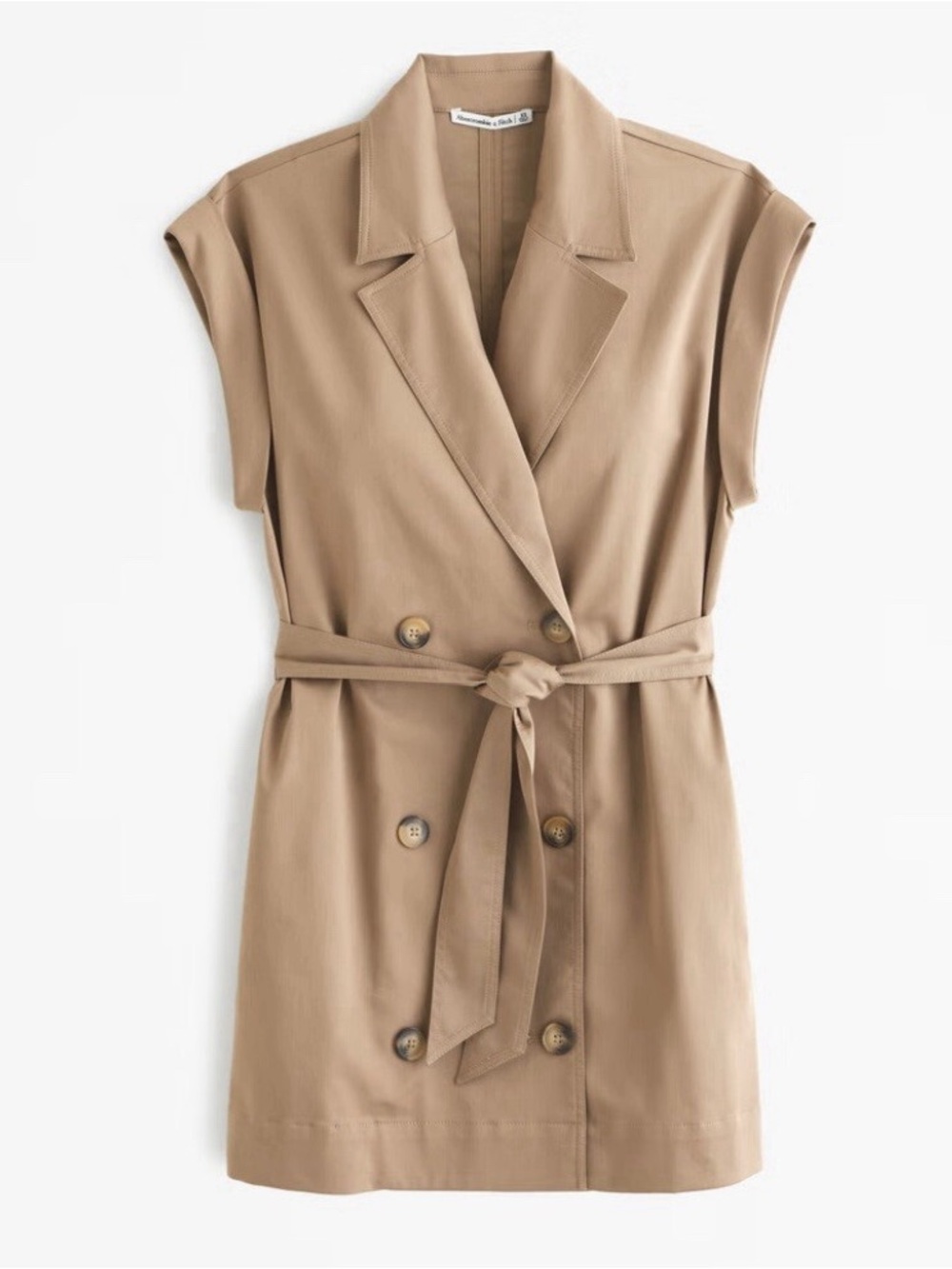 Abercrombie & Fitch Sleeveless Trench Dress - Tan